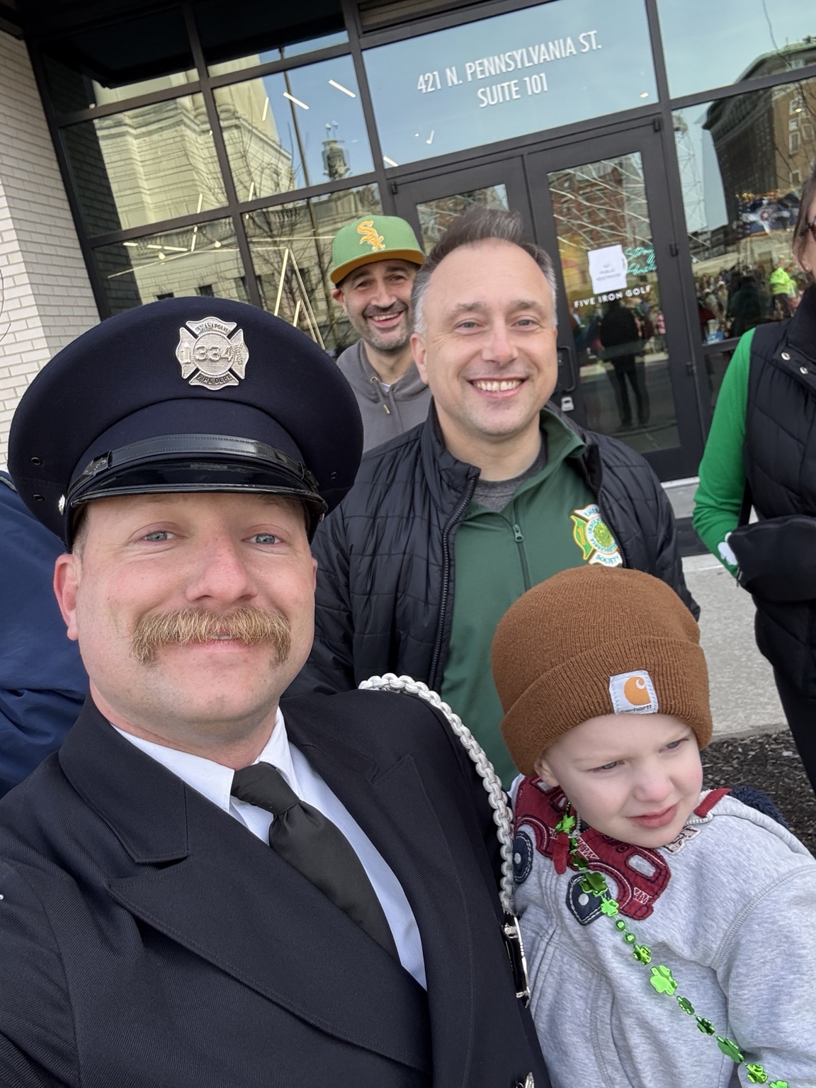 Dillon with colleagues and community members